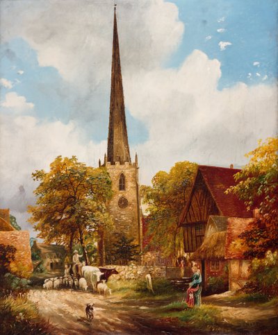 Yardley templom és iskola, 1900. alkotó: E Watts