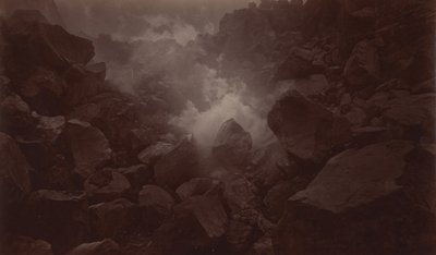 Vulkán krátere, Quetzaltenango-Guatemala, 1875. alkotó: Eadweard Muybridge