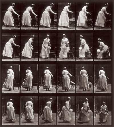 Állatmozgás, 265-ös tábla: sorozat egy ülő nővel, 1887 (fotomechanikai nyomat) alkotó: Eadweard Muybridge