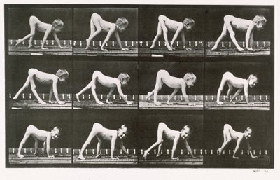 Kúszómászó mozgássérült fiú, 539-es tábla az „Animal Locomotion”-ból, 1887 alkotó: Eadweard Muybridge