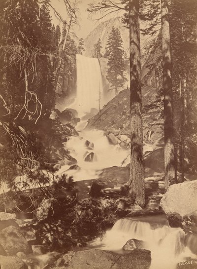Pi-wy-ack (Gyémántkataraktus), Vernal-vízesés, Yosemite-völgy, Kalifornia,1867 (fénykép) alkotó: Eadweard Muybridge