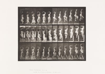 105. tábla. Kanyarodó, emelkedő lépcsők, vizesedény a bal vállon alkotó: Eadweard Muybridge