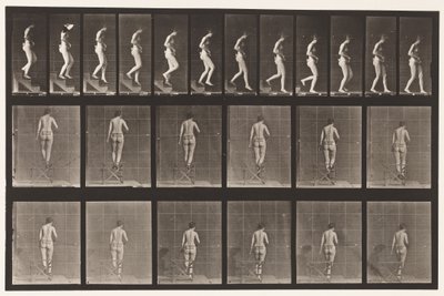 130. tábla. Lemenő lépcsők, összekulcsolt kézzel, 1872-1885 alkotó: Eadweard Muybridge