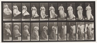 142. tábla. Lefelé tartó lépcsők, forgatható ruha, 1885 alkotó: Eadweard Muybridge