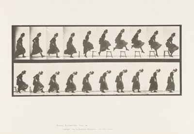 tányér 156. Ugrás; Futás egyenes magasugrás, 1885 alkotó: Eadweard Muybridge