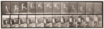 Tányér 159. Ugrás; Futás szélesugrás (cipő) alkotó: Eadweard Muybridge