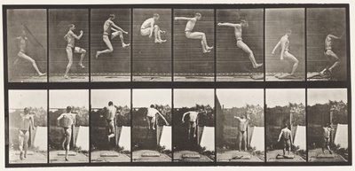 Tányér 160. Ugrás; Futás szélesugrás (cipő) alkotó: Eadweard Muybridge