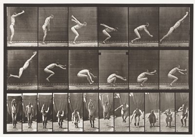 Tányér 163. Ugrás; Álló szélesugrás, 1872-1885 alkotó: Eadweard Muybridge