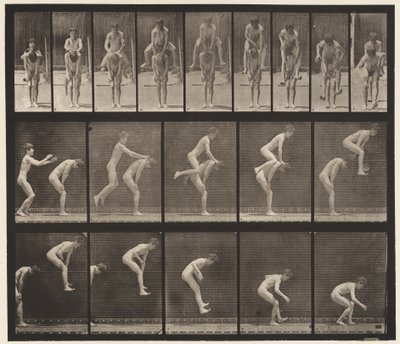 tányér 167. Ugrás; A fiú háta fölött (Ugrásbéka) alkotó: Eadweard Muybridge