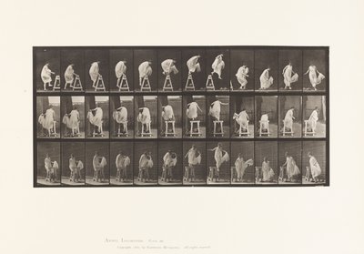172. tábla. Stadionra lépés; Leugrás, fordulás, 1885 alkotó: Eadweard Muybridge