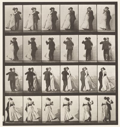 197. tányér. Táncos keringő, két modell alkotó: Eadweard Muybridge