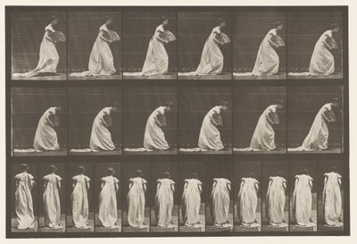 199. tábla. Udvarozás, Legyező jobb kézben, 1885 alkotó: Eadweard Muybridge