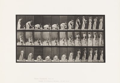 214. tábla. Gyermek (70) felemelése a földről, megfordulás alkotó: Eadweard Muybridge