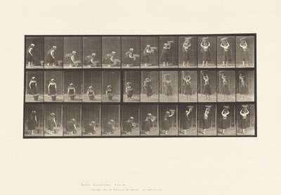 230-as tányér. 30 lb-os kosár emelése a földről a fejre, esztergálás, 1885 alkotó: Eadweard Muybridge