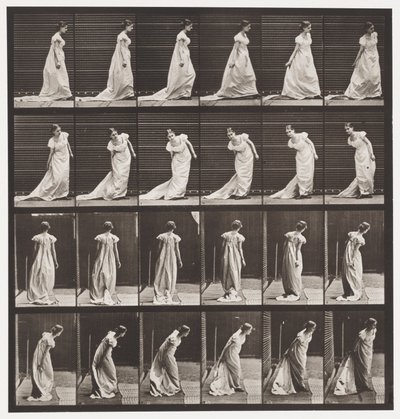 231. tábla. Lehajlás a vonat és a kanyarodás rendezéséhez alkotó: Eadweard Muybridge