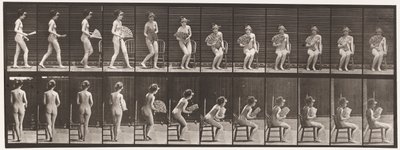 237. tábla. Ülés a székre és a ventilátor nyitása, 1872-1885 alkotó: Eadweard Muybridge