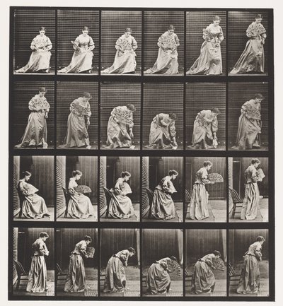 250. tábla. Székből felemelkedik, lehajló és felemelő kézkendő alkotó: Eadweard Muybridge