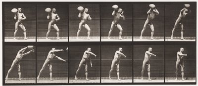 311. tábla. 75 font súlyú szikla felemelése, 1885 alkotó: Eadweard Muybridge