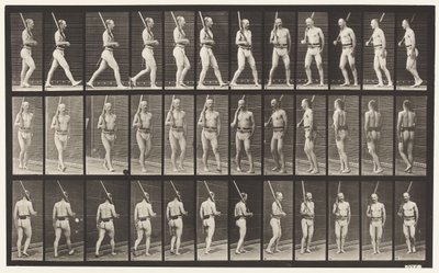 355. tábla. Őrzés, séta és megfordulás alkotó: Eadweard Muybridge