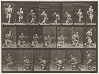 356. tábla. Térdelés, tüzelés és felkelés alkotó: Eadweard Muybridge