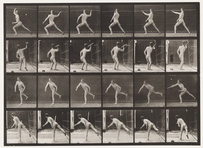 360. tábla Lándzsadobás, 1872-1885 alkotó: Eadweard Muybridge