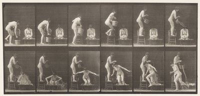 406. tányér. Két modell, 8 vödör vízzel 1 fölé alkotó: Eadweard Muybridge