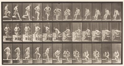 410. tányér. Kilépés a fürdőkádból, leülés, lábtörlés alkotó: Eadweard Muybridge