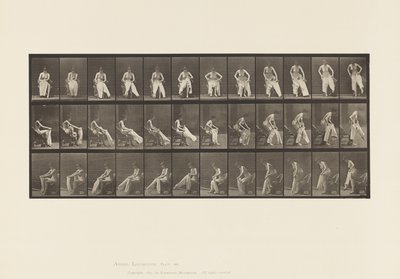 Tányér 420.WC; Felkelni a székről és felöltözni, 1885 alkotó: Eadweard Muybridge