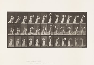 Tányér 421. WC; Kézkendőt a vállak köré dobni alkotó: Eadweard Muybridge