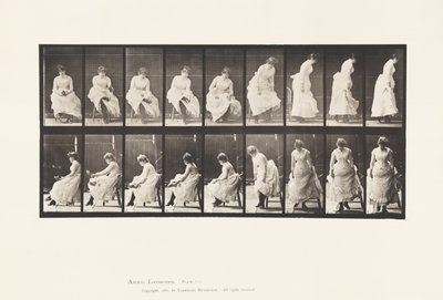 Tányér 422.WC; Cipőhúzás és felemelkedés a székből, 1885 alkotó: Eadweard Muybridge