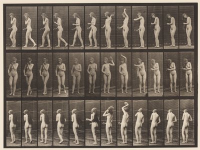 Tányér 426. WC; Hajmosás és séta, 1872-1885 alkotó: Eadweard Muybridge