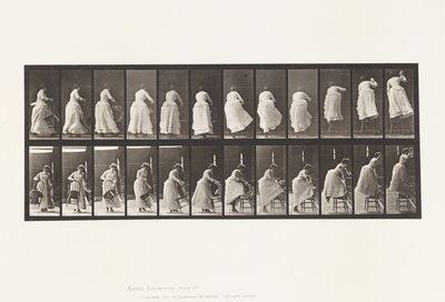 457. tányér. Székre lépés és felnyúlás alkotó: Eadweard Muybridge