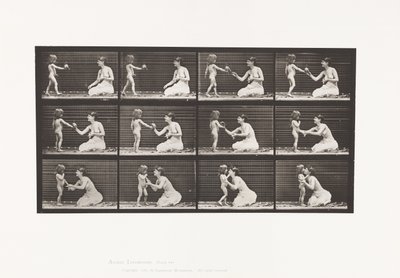 465. tábla. Két modell, 70N gyerek, 1885. 12-re hozó csokrot alkotó: Eadweard Muybridge
