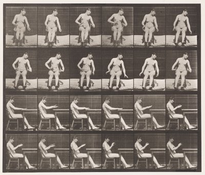 545. tábla. Mesterségesen kiváltott görcsök; A,B, Ülés közben alkotó: Eadweard Muybridge
