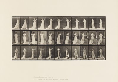 55. tábla. Séta, megfordulás, idegenkedés akciója, 1885 alkotó: Eadweard Muybridge