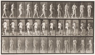 58. tábla. Séta, megfordulás, padlósöprés alkotó: Eadweard Muybridge