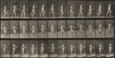 174. számú tábla. Futás és ugrálás ugrókötéllel alkotó: Eadweard Muybridge