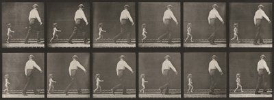 470. számú tábla. Egy férfi után futó gyermek alkotó: Eadweard Muybridge