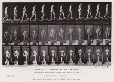 Mozgó emberalak: Sportoló, emelkedőn (f/w fotó) alkotó: Eadweard Muybridge
