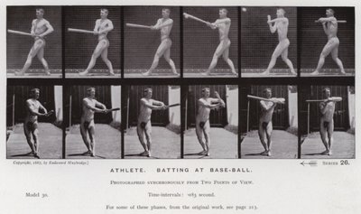 Mozgó emberalak: sportoló, baseball-ütő (f/w fotó) alkotó: Eadweard Muybridge