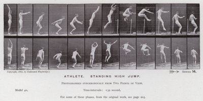 Mozgó emberalak: Sportoló, álló magasugrás alkotó: Eadweard Muybridge
