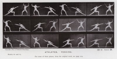Mozgó emberalak: atléták, vívás (f/w fotó) alkotó: Eadweard Muybridge