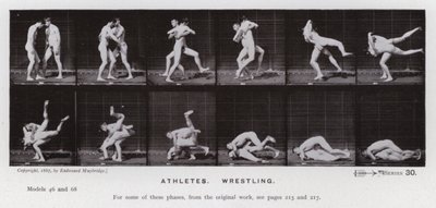 Mozgó emberalak: atléták, birkózás (f/w fotó) alkotó: Eadweard Muybridge