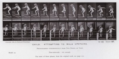 Mozgó emberalak: Gyermek, aki megpróbál felmenni az emeletre (f/w fotó) alkotó: Eadweard Muybridge