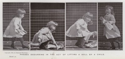 Az emberi alak mozgásban: A baba gyermek általi felemelésének fázisai (f/w fotó) alkotó: Eadweard Muybridge