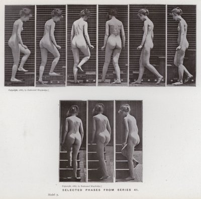 Mozgó emberalak: Válogatott fázisok a 41-es sorozatból (f/w fotó) alkotó: Eadweard Muybridge