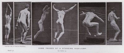 Az emberi alak mozgásban: Egy álló magasugrás néhány fázisa alkotó: Eadweard Muybridge