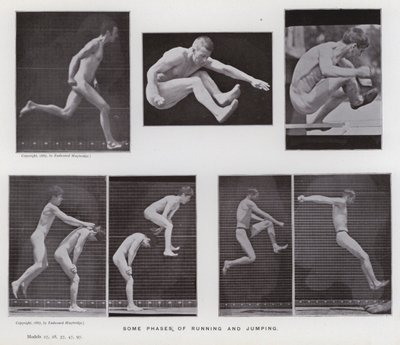 Mozgó emberalak: A futás és ugrás néhány fázisa (f/w fotó) alkotó: Eadweard Muybridge