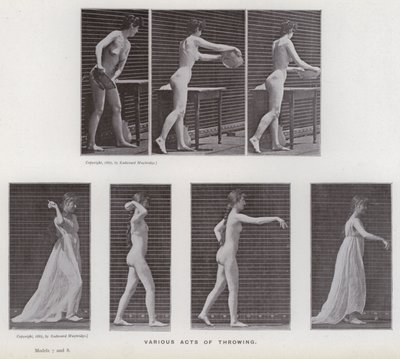 Mozgó emberalak: különféle dobások (f/w fotó) alkotó: Eadweard Muybridge
