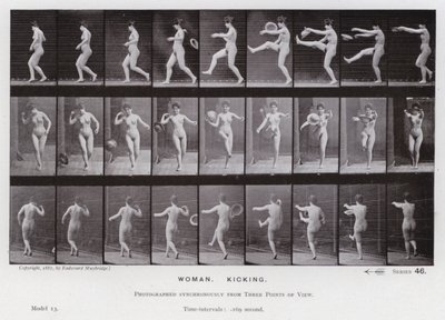 Mozgó emberalak: Nő, rugdosva alkotó: Eadweard Muybridge